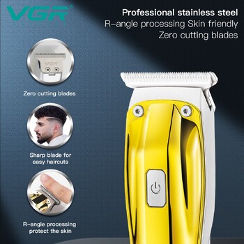 VGR Hair Clipper Ηλεκτρικό μηχάνημα κοπής Ασύρματο μηχάνημα κούρεμα Επαναφορτιζόμενη κουρευτική μηχανή Φορητή κουρευτική μηχανή για άνδρες V-956