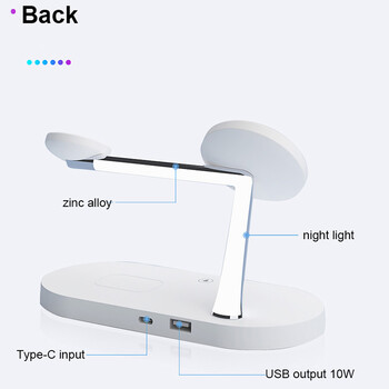 3 σε 1 Wireless Charger Stand Magnetic for iPhone 12 13 14 15 Fast Charging Station for Apple Watch 9 8 7 6 5 Airpods 2 3 Pro