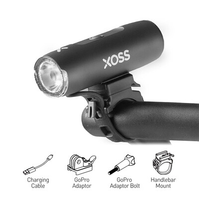 XOSS XL400/XL800 dviračio priekinis žibintas 400/800 liumenų USB įkraunamas kelių MTB priekinis žibintas dviračio žibintas aliuminis itin lengvas žibintuvėlis