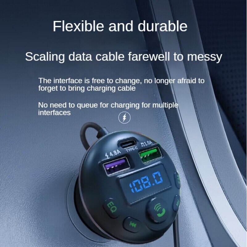 5.0 auto Bluetooth brzo punjenje PD QC brzo punjenje tri u jednom MP3 player Punjenje upaljač višenamjenski auto punjač