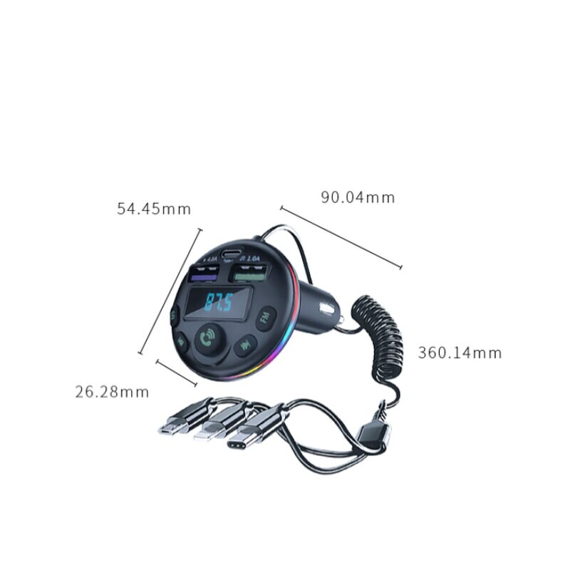 5.0 auto Bluetooth brzo punjenje PD QC brzo punjenje tri u jednom MP3 player Punjenje upaljač višenamjenski auto punjač