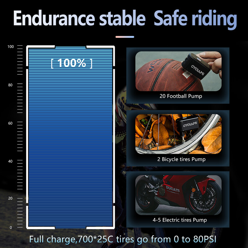 CYCLAMI mini elektrinis oro siurblys nešiojamas dviračio akumuliatorinis pripūtimo įrenginys Presta Schrader vožtuvas lauko plento MTB dviračių priedai