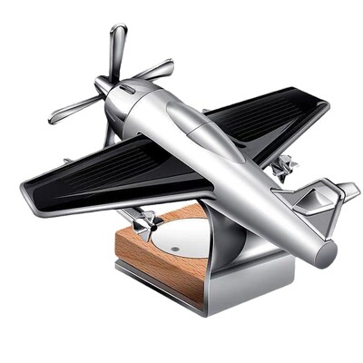 Auto eeterlike õlide hajuti päikeseenergia lennuk auto hajuti puidust aluslõhn aroomiteraapia hajuti kaunistused (ilma parfüümita)