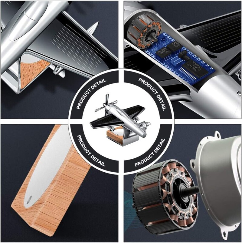 Auto eeterlike õlide hajuti päikeseenergia lennuk auto hajuti puidust aluslõhn aroomiteraapia hajuti kaunistused (ilma parfüümita)