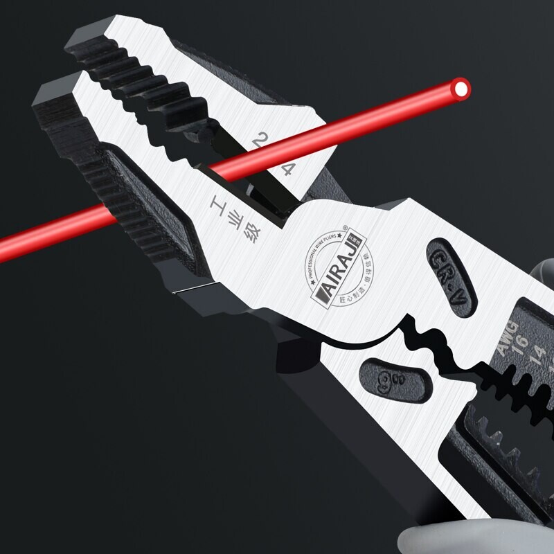 AIRAJ 7/8/9 colių vielos replės Aštrios didelės angos nuplėšimo replės Pramoninės klasės daugiafunkcinės techninės įrangos rankiniai įrankiai