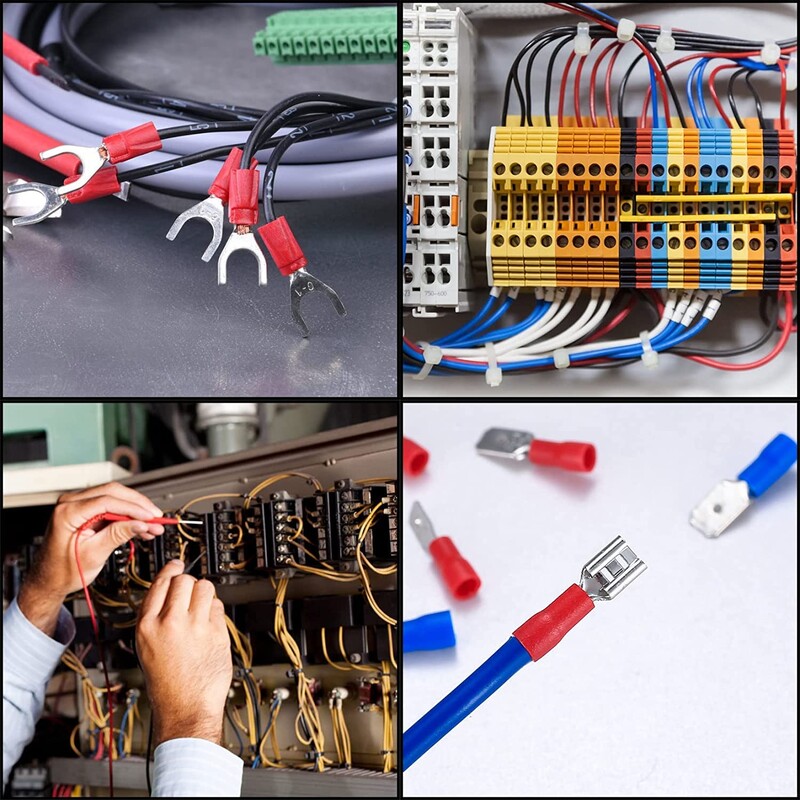 480/300/280 vnt. izoliuoto kabelio jungtis Elektros vielos užspaudžiamas kastuvas užpakalinio žiedo šakutės rinkinys žiedinių auselių valcuotų gnybtų rinkinys