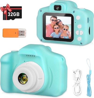 Mini lastekaamera X2 digitaalne vanakaamera, õpetlikud mänguasjad lastele projektsioon videokaamera õues pildistamiseks mänguasja kingitused 32 GB