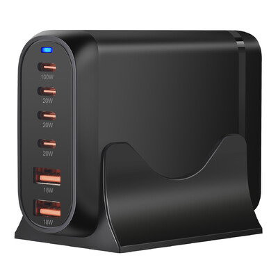 Novi 200W GaN stolni punjač 6-portni USB tip C PD punjač Fast Charge 3.0 Fast Charger Mobilni USB punjač