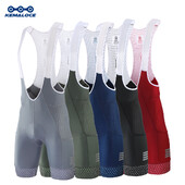 Велосипедни шорти KEMALOCE Blue&Grey&Green&Red 5D Gel Pad Bike Bib Shorts Светлоотразителни дишащи мъжки велосипедни гащи със задни джобове