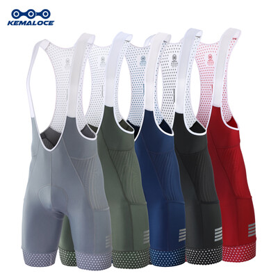 Велосипедни шорти KEMALOCE Blue&Grey&Green&Red 5D Gel Pad Bike Bib Shorts Светлоотразителни дишащи мъжки велосипедни гащи със задни джобове