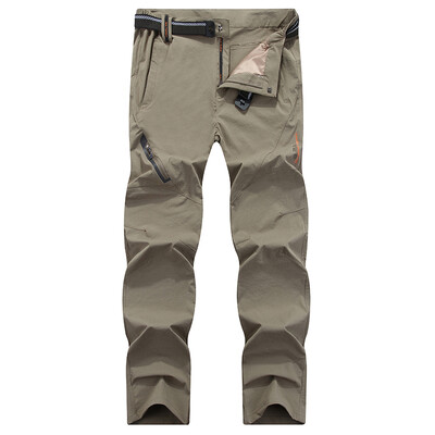 Pantaloni elastici cu uscare rapidă pe patru fețe pentru pantaloni pentru alpinism în aer liber pentru bărbați, ușori și subțiri pentru respirația elastică de vară pentru femei
