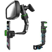 Βάση τηλεφώνου καθρέφτη οπισθοπορείας, περιστρεφόμενη και ανασυρόμενη βάση τηλεφώνου αυτοκινήτου 360°, Πολυλειτουργική βάση καθρέπτη για όλα τα Ca