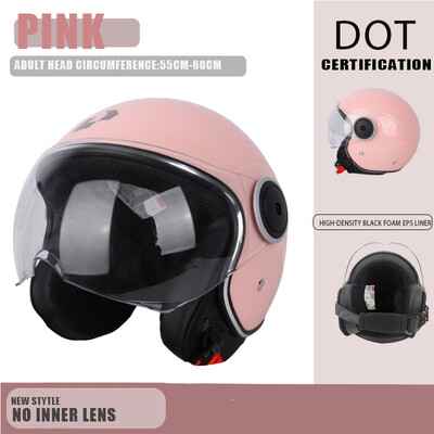 DOT sertifikatas Motociklas Casco Go Kart Motoroleris Motor Van Motociklas Dviejų lęšių senoviniai šalmai Four Seasons Racing Half Šalmas