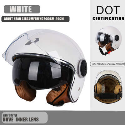 DOT sertifikatas Motociklas Casco Go Kart Motoroleris Motor Van Motociklas Dviejų lęšių senoviniai šalmai Four Seasons Racing Half Šalmas