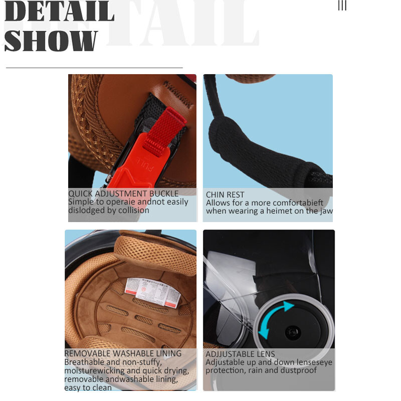 DOT sertifikatas Motociklas Casco Go Kart Motoroleris Motor Van Motociklas Dviejų lęšių senoviniai šalmai Four Seasons Racing Half Šalmas