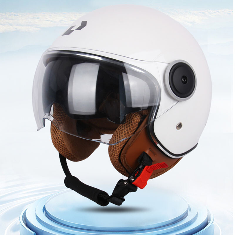 DOT sertifikatas Motociklas Casco Go Kart Motoroleris Motor Van Motociklas Dviejų lęšių senoviniai šalmai Four Seasons Racing Half Šalmas