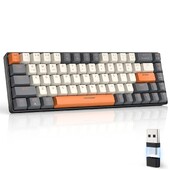 60% traadita mehaaniline klaviatuur Bluetoothi kaherežiimiline kuumalt vahetatav mini 68-klahviline punane lüliti PC PS4 jaoks Xbox iPhone iPad
