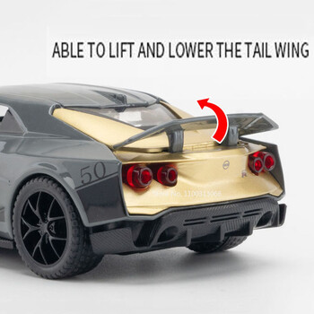 1:32 Nissan GT-R50 Model Car Toy Alloy Diecasts Metal Super Sport Cars With Sound Light Vehicle Toys for Boys Gifts Collection