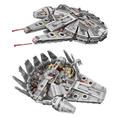 Noi cărămizi de navă spațială Stars Fighter Space for Millennium Set Falcon Ship 75105 Model Kit de blocuri de construcție Jucării pentru copii