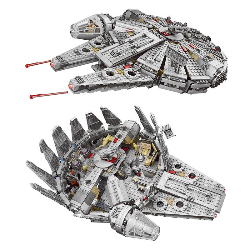 Noi cărămizi de navă spațială Stars Fighter Space for Millennium Set Falcon Ship 75105 Model Kit de blocuri de construcție Jucării pentru copii