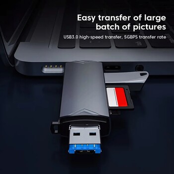 6 σε 1 Πολυλειτουργικό USB 3.0 Card Reader U Τύπος δίσκου C/Micro Usb/Tf/Sd Μνήμη Προσαρμογέας ανάγνωσης κάρτας μνήμης Αξεσουάρ τηλεφώνου