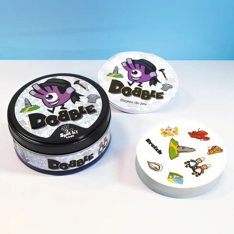 Spot It Klassikaline kaardimängu sobitamise mäng rauast kastiga mitme mängijaga peomõistatuse lauamäng Erinevuste leidmine peremäng laste mänguasi