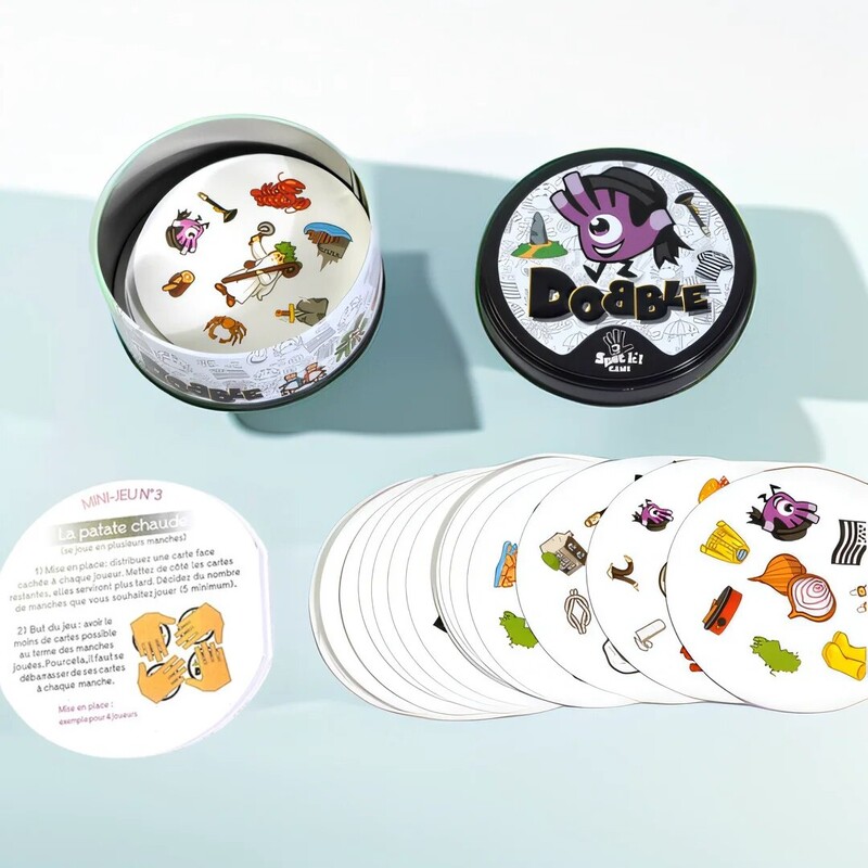 Spot It Klassikaline kaardimängu sobitamise mäng rauast kastiga mitme mängijaga peomõistatuse lauamäng Erinevuste leidmine peremäng laste mänguasi