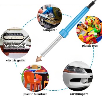 Kaasaskantav 80 W auto plastist keevitamise kuumarauda alus ja traatharja remondikomplekt Auto kaitseraua armatuurlaua süsta kanuu remont