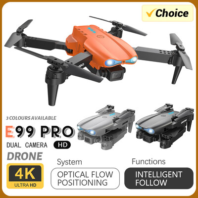 Pro E99 RC drons salokāms 4K HD divu kameru aerofotografēšana kvadrokoptera optiskā plūsmas pozicionēšana augstumā turēt dronu rotaļlietas