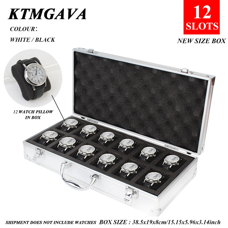Cutie de depozitare pentru ceasuri cu grilă din aliaj de aluminiu 10/12/18 Cutie de colecție de bijuterii Cutie portabilă de ceasuri de mare capacitate Cutie cadou de calitate