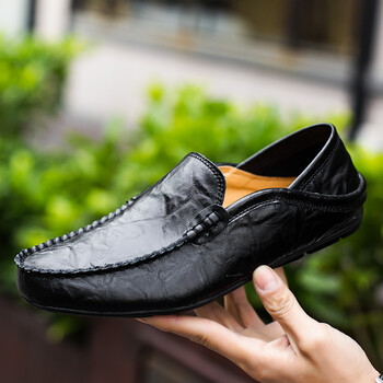 Ανδρικά Loafers καλοκαιρινής μόδας Ιταλικά casual πολυτελή ανδρικά παπούτσια Γνήσιο δέρμα μοκασίνια ελαφριά αναπνεύσιμα παπούτσια για σκάφος