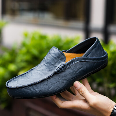 Ανδρικά Loafers καλοκαιρινής μόδας Ιταλικά casual πολυτελή ανδρικά παπούτσια Γνήσιο δέρμα μοκασίνια ελαφριά αναπνεύσιμα παπούτσια για σκάφος