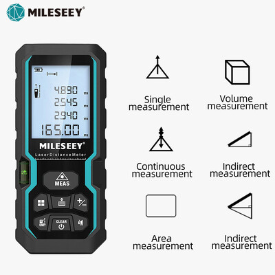 Лазерна рулетка MILESEEY S6 40M 60M 80M 100M Лазерен далекомер IP54 Електронна линийка Полезен инструмент за измерване