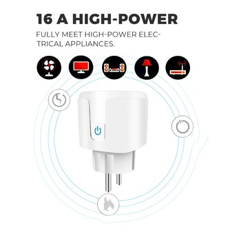 Smart Socket EU 20A Wifi Smart Plug with Power Monitoring Έξυπνος οικιακός φωνητικός έλεγχος Υποστήριξη Βοηθός Google Alexa Alice