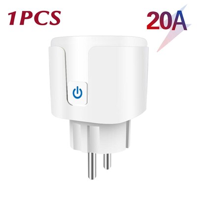 Priză inteligentă EU 20A Wifi Smart Plug cu monitorizare a puterii Smart Home Control vocal Suport Google Assistant Alexa Alice