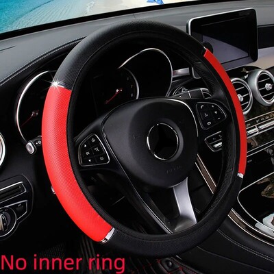 Δερμάτινο μεταλλικό σπορ ποπ αυτοκίνητο χωρίς εσωτερική στεφάνη Κάλυμμα τιμονιού Αξεσουάρ αυτοκινήτου Εφαρμογή 14,5-15 ίντσες