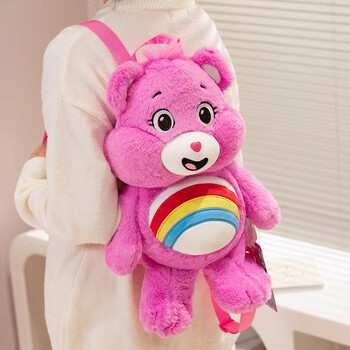 MINISO Cute Bear βελούδινο σακίδιο πλάτης Kawaii Fashion βελούδινη κούκλα γούνινη τσάντα τσάντα για κορίτσια Παιδική τσάντα τσάντα ώμου Τσάντες σακίδιο δώρα