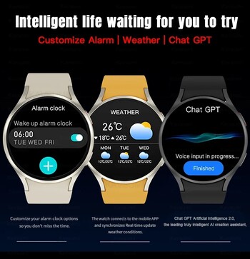 2024 Νέο Galaxy Watch 6 GPS Track Smart Watch Men Amoled Always Display Temperature Body Clock BT Call Smartwatch for Android IOS