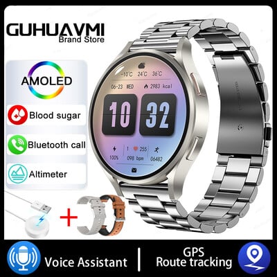 2024New  GPS Track Smart Watch Bărbați Amoled Afișează întotdeauna Ceas cu temperatură corporală BT Call Smartwatch pentru Android IOS
