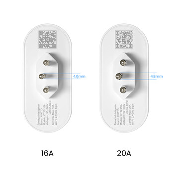 AVATTO Tuya Brazil Socket WiFi/Zigbee 16A/20A Έξυπνο βύσμα Έξοδοι οθόνης τροφοδοσίας Ο φωνητικός έλεγχος λειτουργεί με την Alexa Google Home