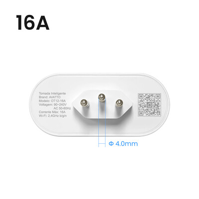 AVATTO Tuya Brazil Socket WiFi/Zigbee 16A/20A Έξυπνο βύσμα Έξοδοι οθόνης τροφοδοσίας Ο φωνητικός έλεγχος λειτουργεί με την Alexa Google Home