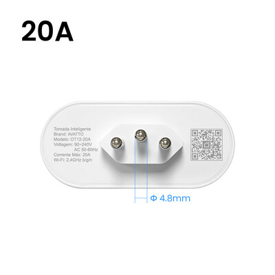 AVATTO Tuya Brazil Socket WiFi/Zigbee 16A/20A Έξυπνο βύσμα Έξοδοι οθόνης τροφοδοσίας Ο φωνητικός έλεγχος λειτουργεί με την Alexa Google Home