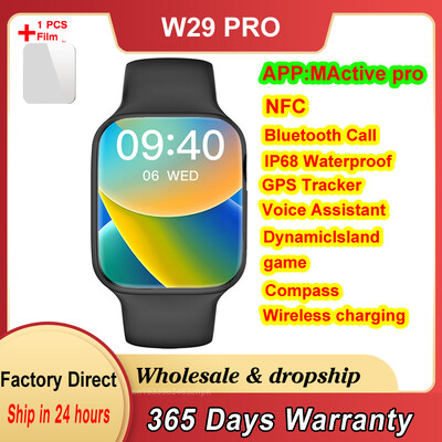 Microwear W29 Pro nutikell Waterfall menu Series 9 Compass NFC mäng GPS Tracker IP68 veekindel Bluetooth Call iwo Smartwatch