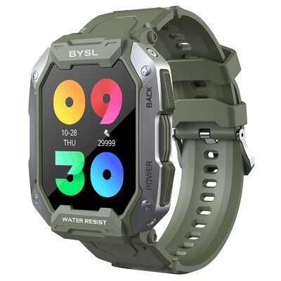Ceas inteligent BYSL S20 Bărbați Ecran HD de 1,69 inci Apel Bluetooth Sport Fitness 5ATM Tracker impermeabil Monitor de somn Ceas inteligent