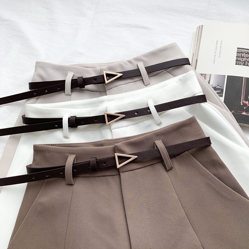 Ležerne ženske kratke hlače A kroja visokog struka, korejski šik uredske ženske kratke hlače, modne ženske ljetne kratke hlače s pojasom