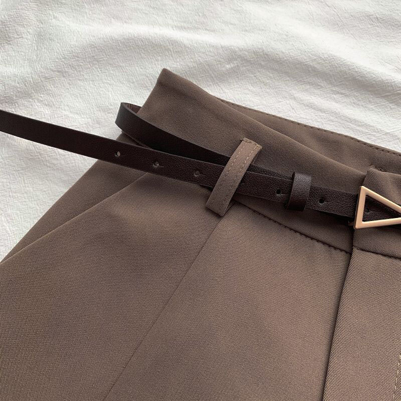 Ležerne ženske kratke hlače A kroja visokog struka, korejski šik uredske ženske kratke hlače, modne ženske ljetne kratke hlače s pojasom