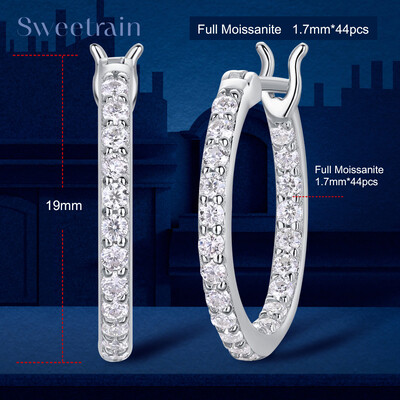 Κρίκοι 1,8 χιλιοστά Moissanite σκουλαρίκια για γυναίκες Real 925 Sliver επιμεταλλωμένο κίτρινο χρυσό σκουλαρίκι με κρίκοι Εκλεκτά κοσμήματα Χριστουγεννιάτικα δώρα