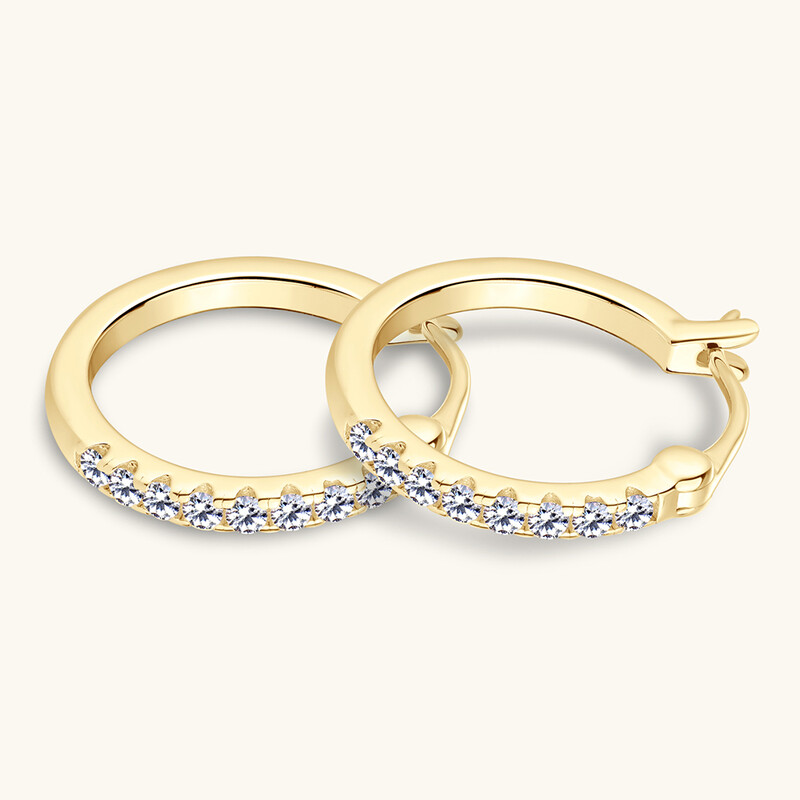 Κρίκοι 1,8 χιλιοστά Moissanite σκουλαρίκια για γυναίκες Real 925 Sliver επιμεταλλωμένο κίτρινο χρυσό σκουλαρίκι με κρίκοι Εκλεκτά κοσμήματα Χριστουγεννιάτικα δώρα