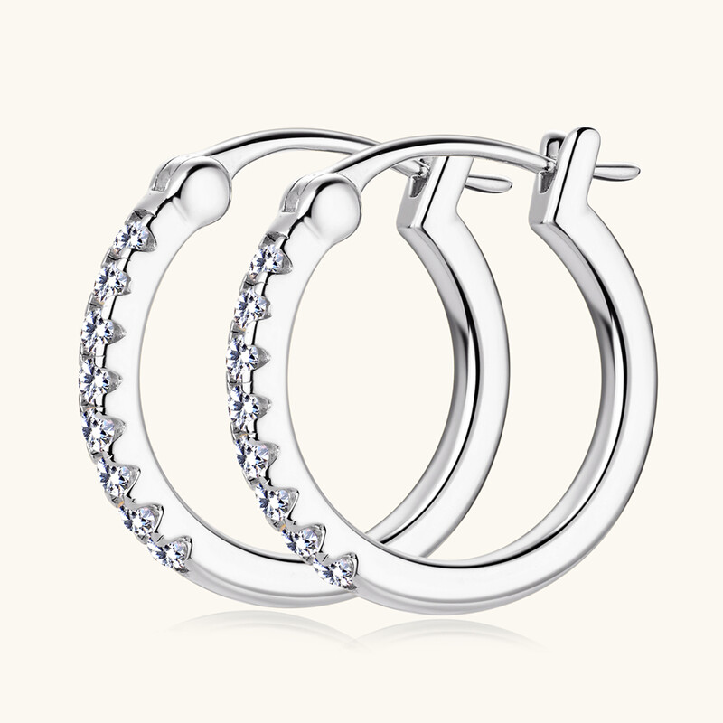 Κρίκοι 1,8 χιλιοστά Moissanite σκουλαρίκια για γυναίκες Real 925 Sliver επιμεταλλωμένο κίτρινο χρυσό σκουλαρίκι με κρίκοι Εκλεκτά κοσμήματα Χριστουγεννιάτικα δώρα