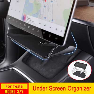 Organizator pentru consola centrală pentru Tesla Model Y 3 Highland Cutie de depozitare Tavă magnetică sub ecran Coș Suport telefon Accesorii pentru șervețele